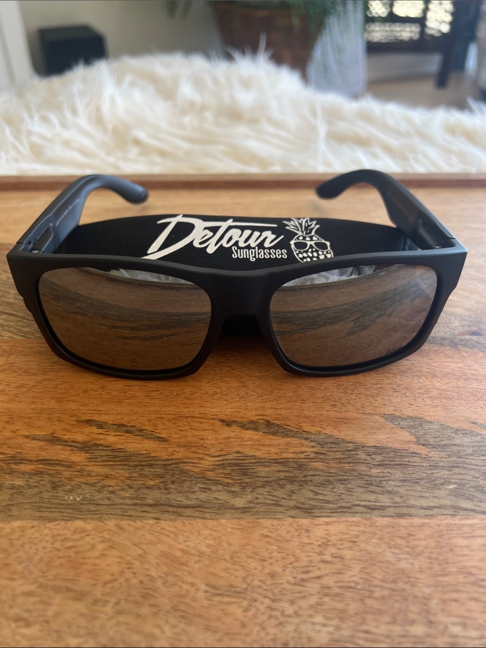 Detour Sunglasses Matte Black Sunglasses with Brown Lenses